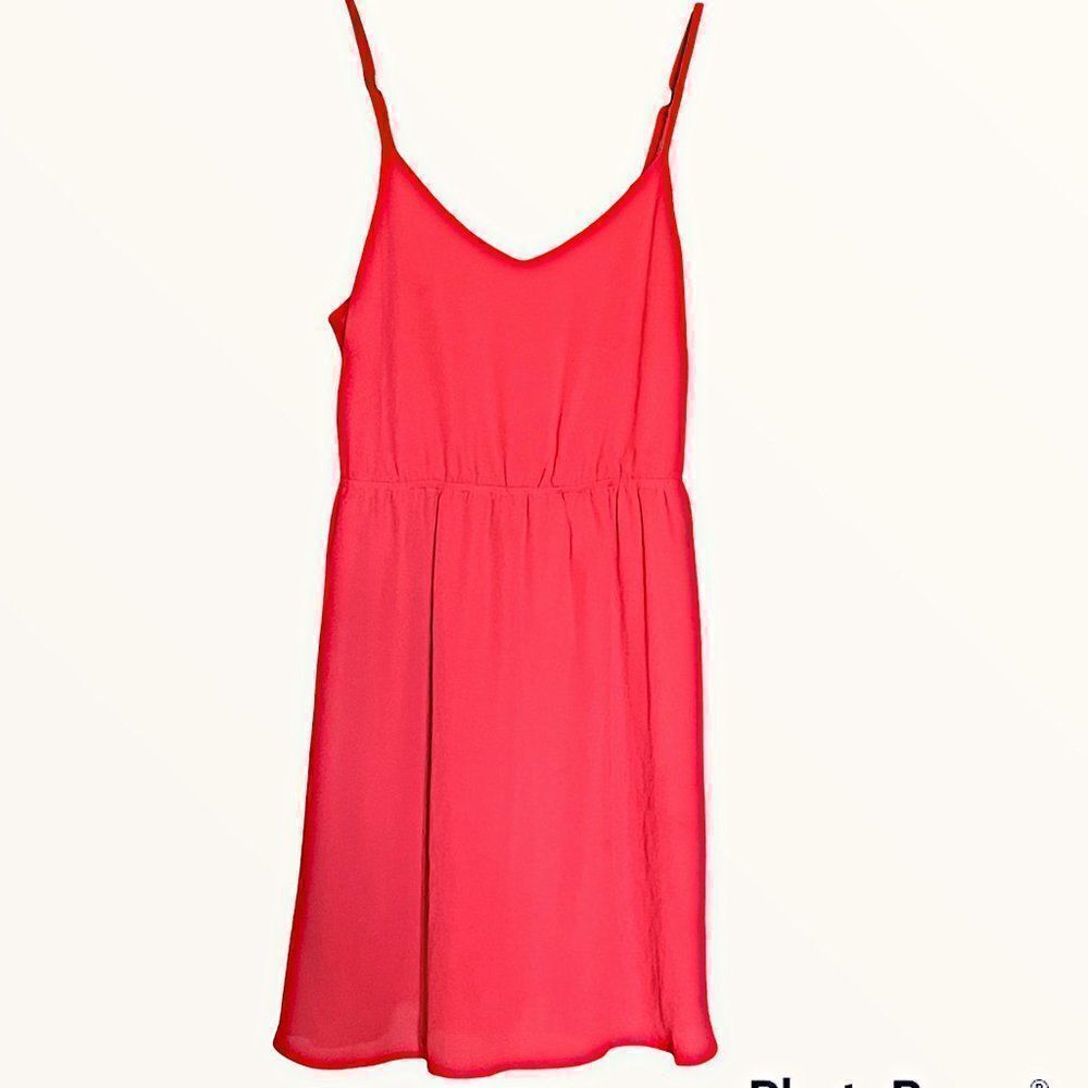 Aqua Womens Coral V Neck Adjustable Strap Pullover A Line Dress Size Medium